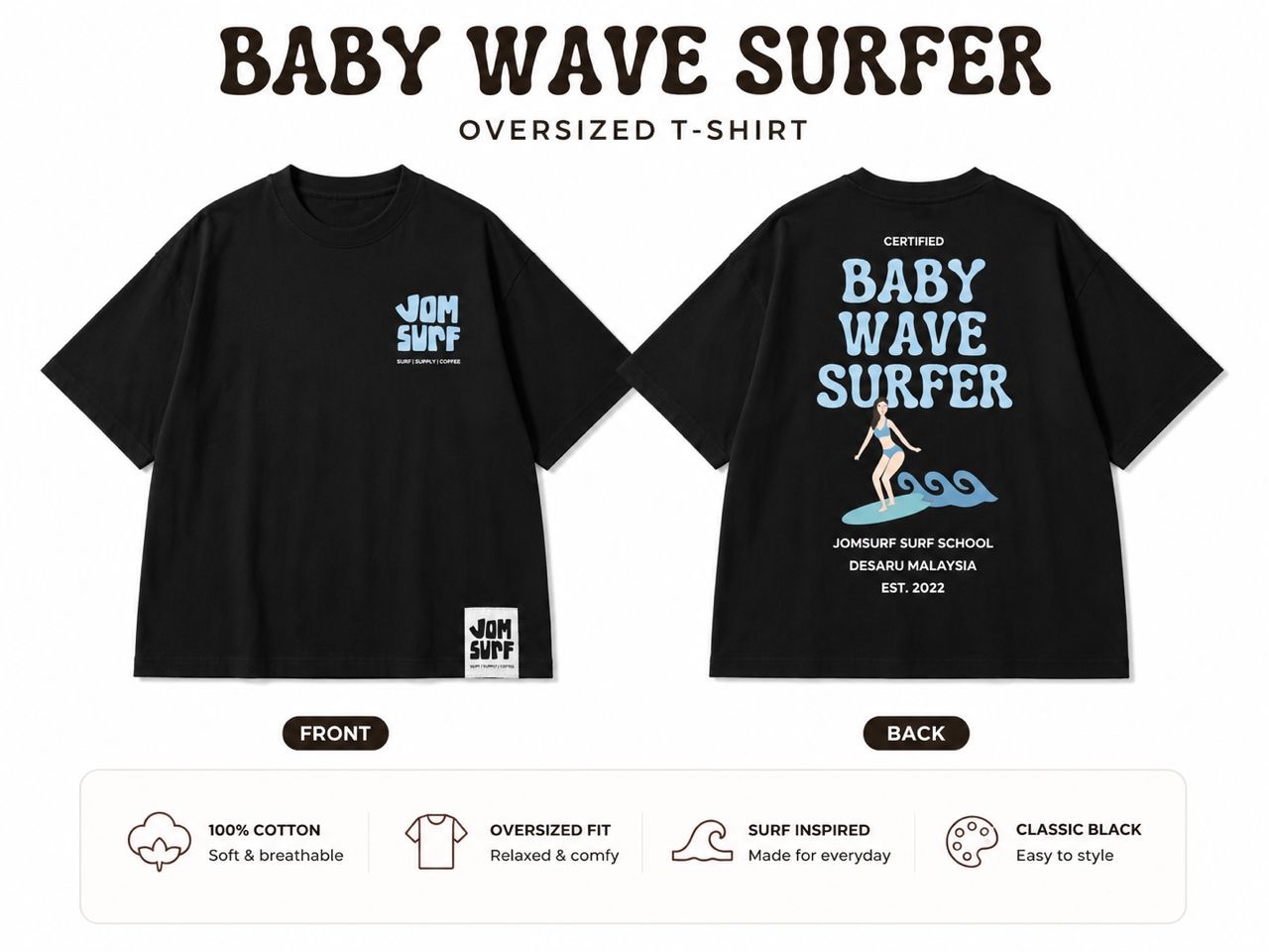 Jomsurf Baby Wave Oversize Black - Image 5